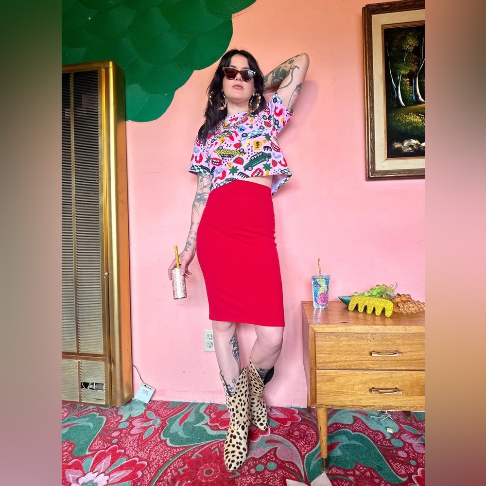 Nooworks Tomato Red Wiggle Skirt